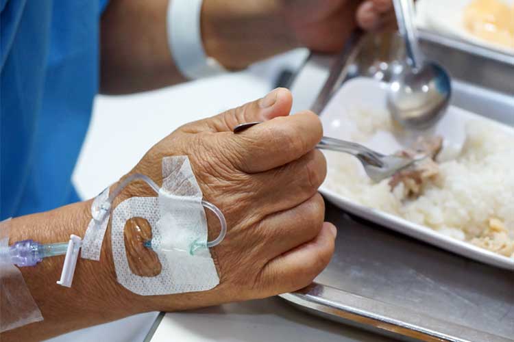 patient eating meal