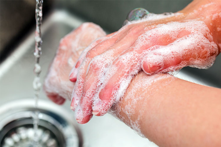 proper hand washing process for infection control