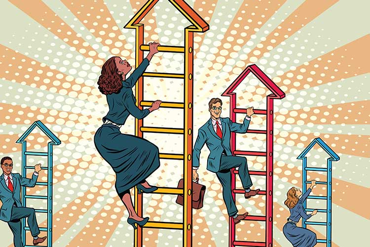 People climbing ladder vector | Image