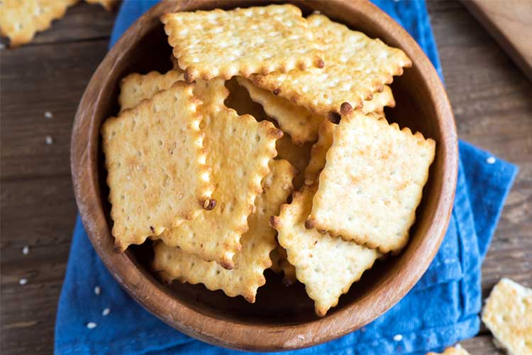 Crackers in a bowl