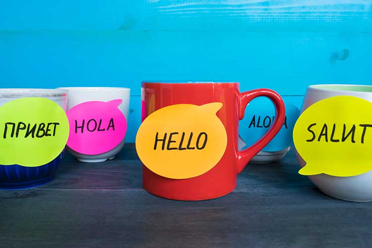 Mugs that say 'hello' in multiple languages | Image