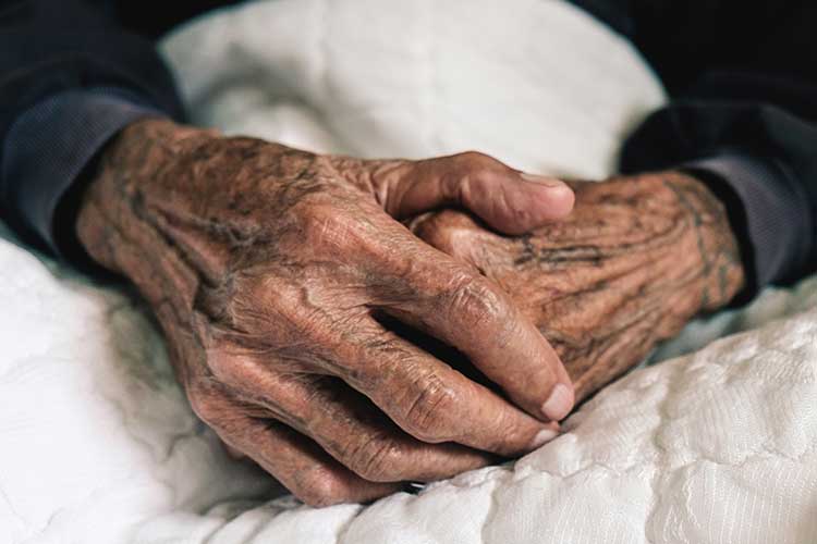 Image of elderly persons hands