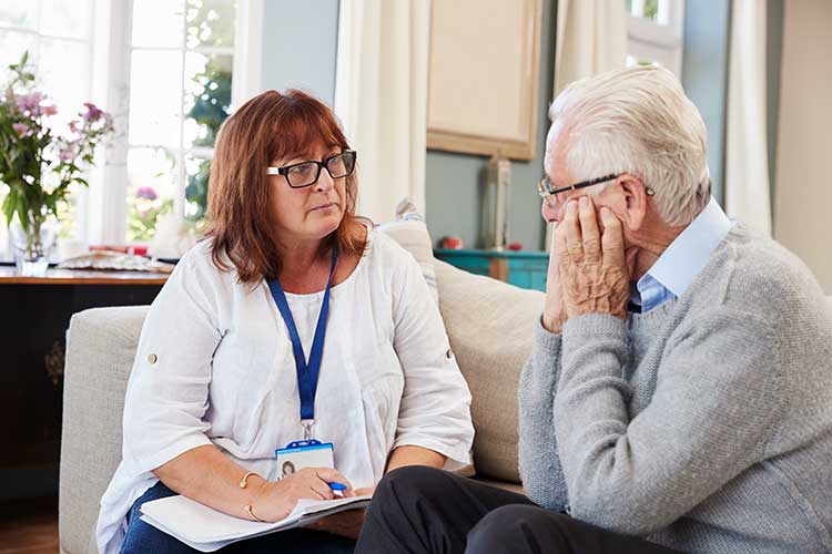 carer and client making plans