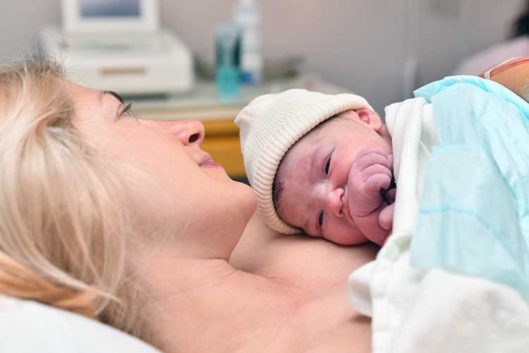 woman with newborn baby