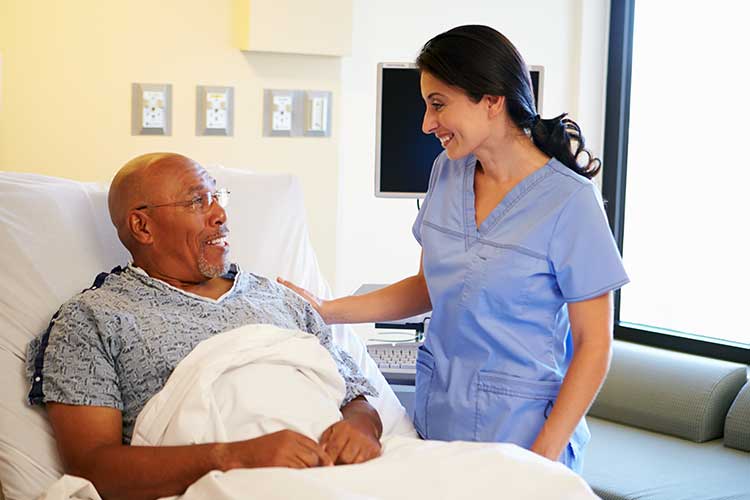 nurse with happy patient