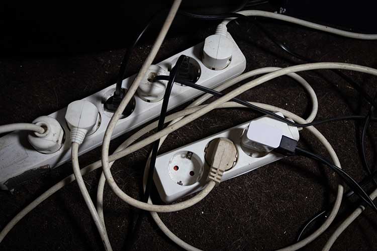 overloaded powerboard fire hazard