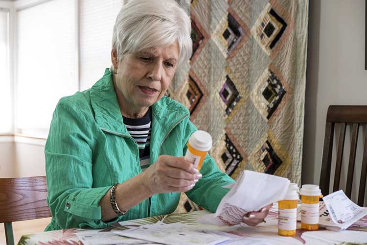 woman having difficulty understanding medication