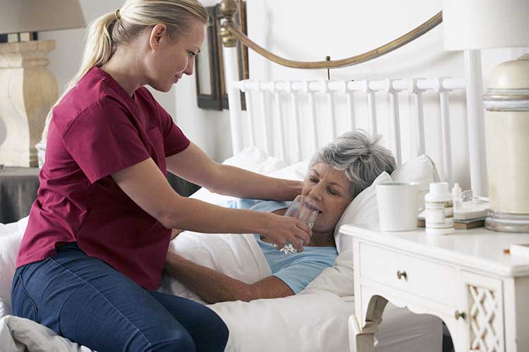 carer assisting client who has had a stroke