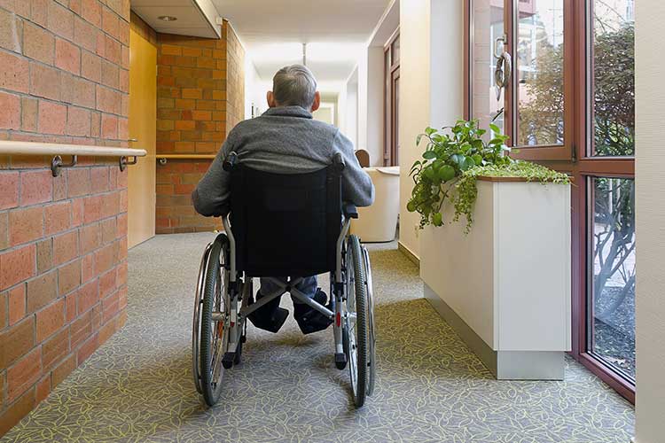 aged care client alone in facility