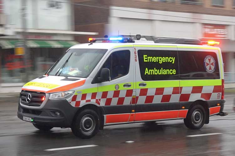 ambulance transporting trauma patient