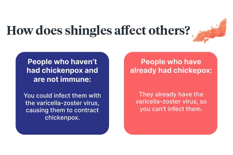 shingles herpes zoster effect on others diagram